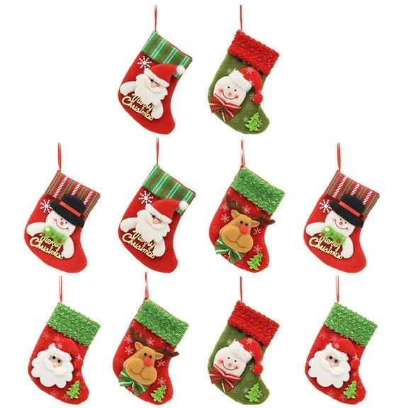 GAXIRE 10 Pcs Multi-Colored Nonwoven Bags 16x39x0.3 Inch Bulk Stockings for Christmas Holiday Party Favor