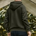 thumbnail image 4 of Mens Lightweight Hoodies Drawstring Hoody Sweatshirt Running Sportwear Raglan Pullover Top Windbreaker Training Gym Hoody Coat Classic Fall Activewear Coat Top Size M-2xl, 4 of 5