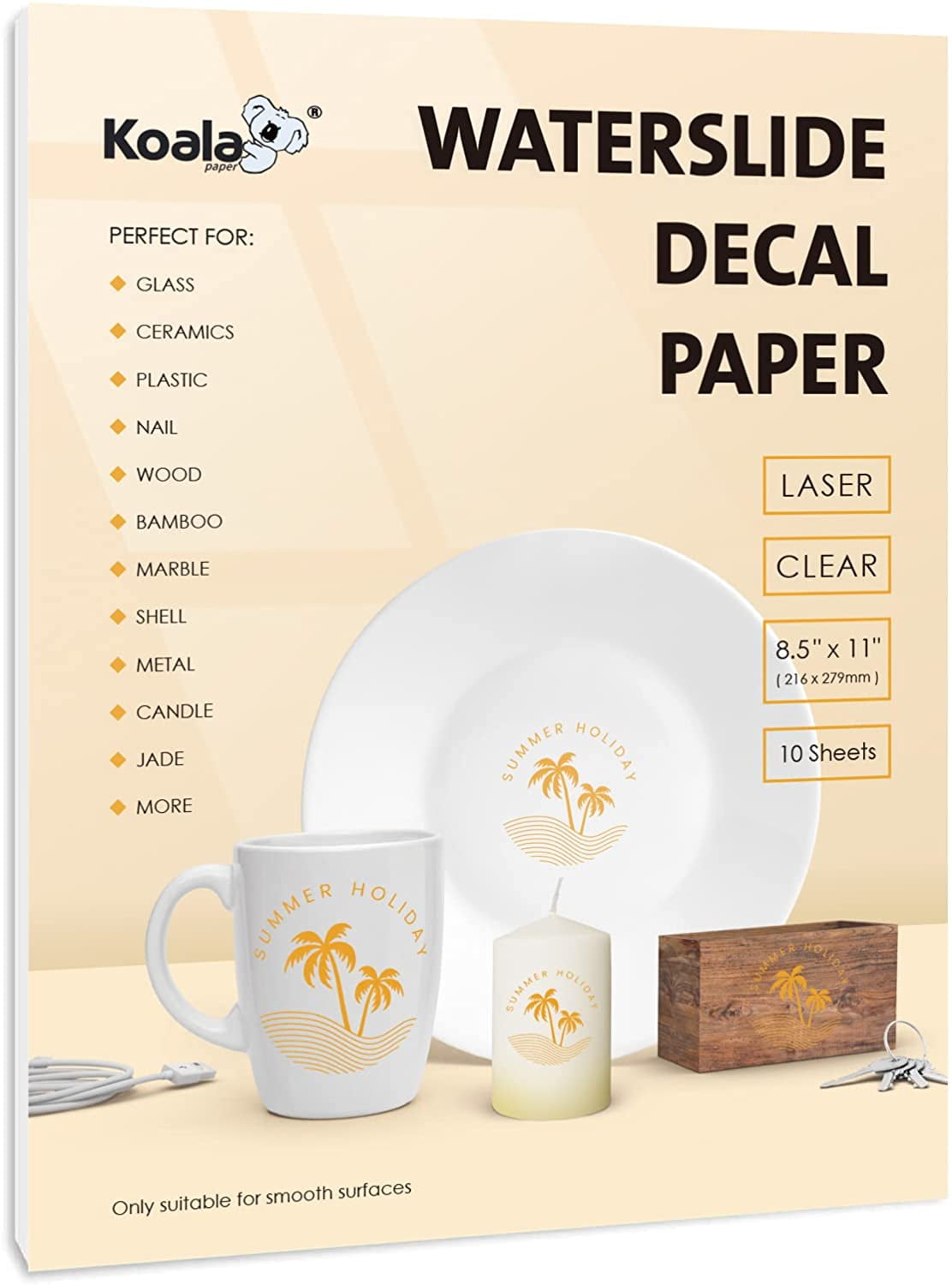 ASUB Waterslide Decal Paper For Inkjet Printers 20 Sheets, 40 OFF