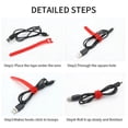 thumbnail image 2 of 100pcs Releasable Cable Organizer Ties Mouse Earphones Wire Management Nylon Cable Ties Reusable Loop Hoop Tape Straps Tie, 2 of 6