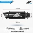 thumbnail image 2 of Escape para moto Deportivo Kinlley 38/51mm Negro, 2 of 7