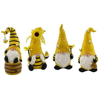 Ailytec 4 Pack Glowing Bumble Bee Gnome Decor Honey Bee Decor with Hanging Gnomes and Elegant Fun Whimsical Spring Gnome Ultra-Soft Plush Gnomes for Kitchen