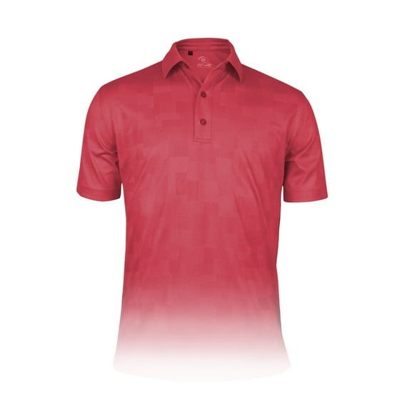 Monterey Club Men's Aero Emboss Texture Solid Tailored Collar Golf Polo Shirt #3635