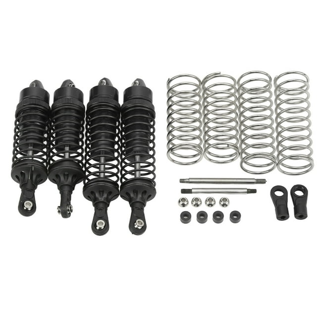 RC Front Rear Shock Absorbers, Front Rear Suspension Damper Adjustable Height Easy Disassembly Balanced Driving Experience For 1/10 Off Road Vehicles Black