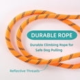 thumbnail image 5 of Dog Leash for Medium & Large Dogs, 5FT x 1/2in Heavy Duty Rope Leash with Padded Handle, Highly Reflective Threads & Swivel Clip, No Tangle for Walking Training, Orange, 5 of 6