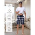 thumbnail image 3 of Xidunhg Men's 3-Pack Woven Pajama Shorts 100% Cotton Plaid Sleep Lounge Shorts with Button Fly L, 3 of 10