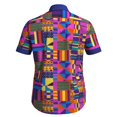 thumbnail image 4 of Xiaohuagua African Shirts for Men Wax Print Short Sleeve Button Down Shirt Summer Vacation Casual Wear, 4 of 5