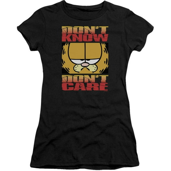 Garfield - Dont Know Dont Care - Juniors Teen Girls Cap Sleeve Shirt - Medium