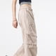 thumbnail image 5 of Amzcrzy Pantalones Cargo Holgados para Mujer, Cintura con Cordón, Pierna Ancha, Cómodos, Cintura Elástica, SobRojoimensionados, Informales, Estilo Calle Hip Hop, con Bolsillos, Tallas M-2XL Marrón, 5 of 6