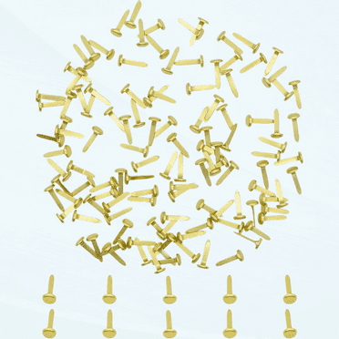 100Pcs Split Pins,Split Pins,Metal Paper Fasteners Mini Brads,8mmx17mm Round Split Pins for Paper Craft DIY StampingOffiHousehold Supplies(Gold)