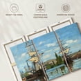 thumbnail image 6 of Elephant Stock Ships Riding On The Seine At Rouen 1872-1873 Wall Art - Living Room Wall Decor - Transportation Multi Panel - Blue And Gray Decor By Claude Monet - 65" x 42", 6 of 8