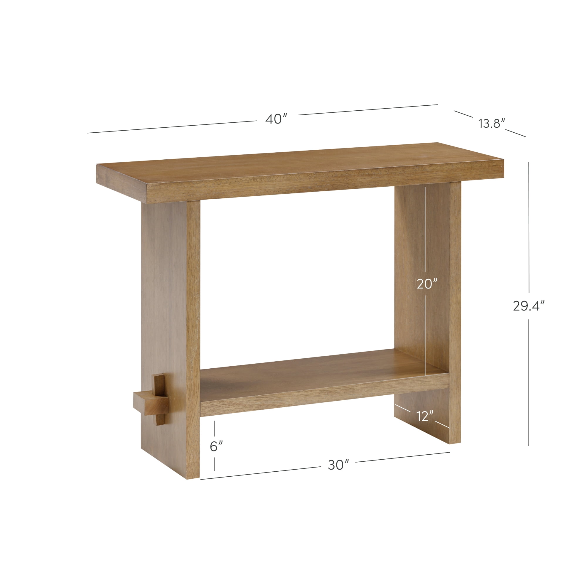 Nathan James Virgo Farmhouse Light Brown Console Accent Table for Entryway and Living Room