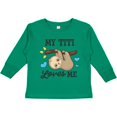 thumbnail image 3 of Inktastic My Titi Loves Me with Sloth and Hearts Boys or Girls Long Sleeve Toddler T-Shirt, 3 of 5