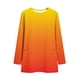 thumbnail image 5 of Mujeres Manga Larga Tops Casual Gradiente Ombre Cuello Redondo Suelto Ajuste Superior con Bolsillos Suave Poliéster Otoño Primavera Suéter, 5 of 7