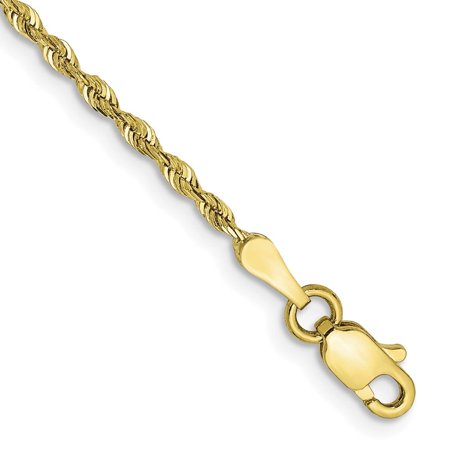 TheJewelryHut 10K 1.85mm D/C Quadruple Rope Chain Anklet