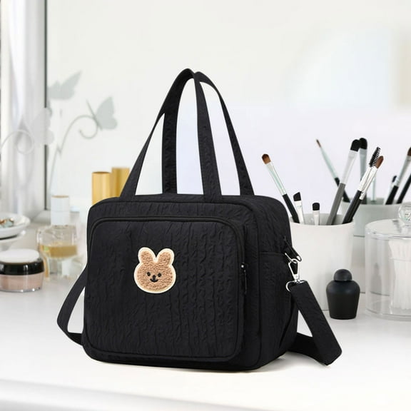 Nylon Diaper Bag for Travel - Adjustable Crossbody Baby Bag with Multiple Pockets, 24x20x14cm(Accessory Not Included)