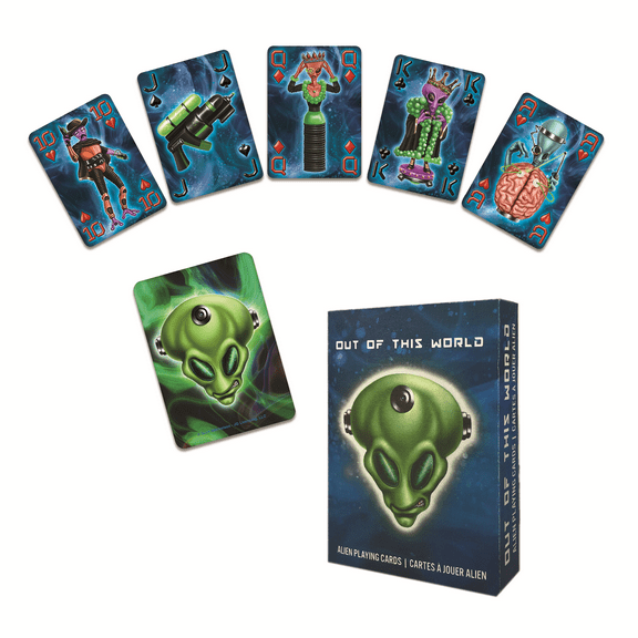 Rivers Edge Products Playing Cards, 1 Deck, Themed Deck of Cards, Unique Novelty Casino Cards for Poker and Gambling Games, Aliens Cards