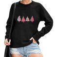 thumbnail image 2 of Gibobby Sudadera de Navidad para mujer Sudadera de manga larga con estampado lindo de árbol de Navidad para mujer(Negro,CH), 2 of 4