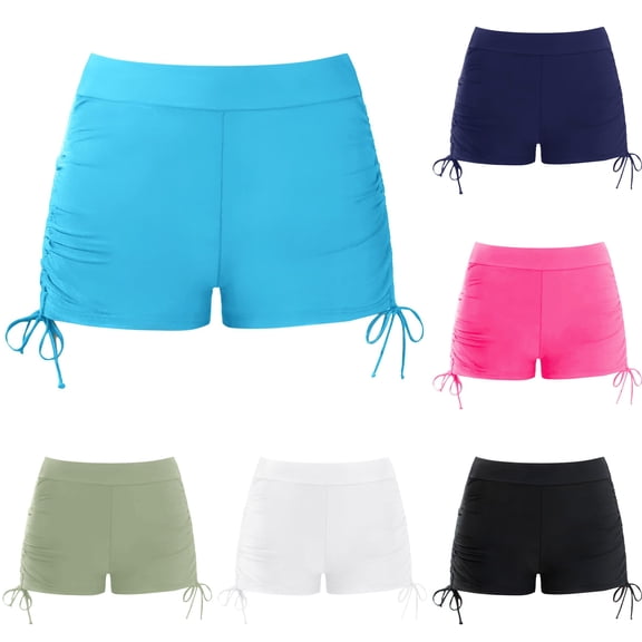 LYHaoo Girls Solid Color Swim Bottoms High Waist Swimwear Comfortable Stretchy Swim Shorts For Toddler Kids,Girls Swim Shorts 5-6 Years