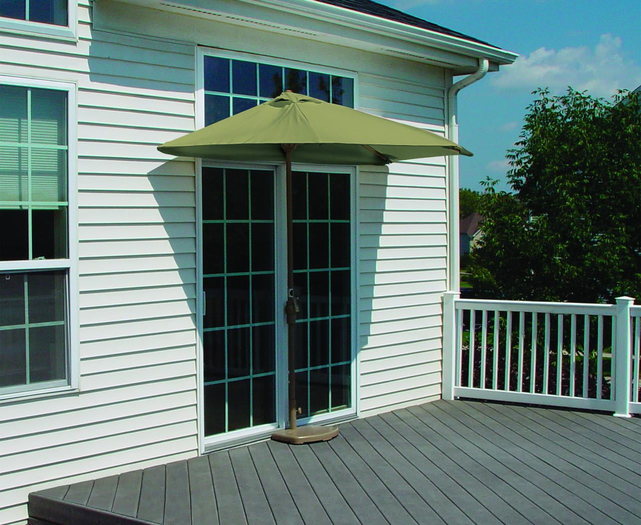Blue Star Group 7.5-ft Off-The-Wall Brella Half Umbrella 88W 94H