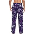 thumbnail image 3 of Goofa Christmas Purple Snowflakes Pattern Printed Soft Pajama Pants for Men, Wide Leg Comfy Casual Lounge Yoga Pants-X-Large, 3 of 9