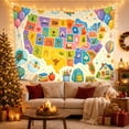 thumbnail image 3 of Illustrated United States Map Tapestry Wall Hanging, 3 of 7