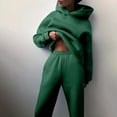 thumbnail image 2 of Riforla Womens 2 Piece Outfits Thick Long Sleeve Hoodie Sweatsuit Sets Oversized Sweatshirt Baggy Fall Fashion Sweatpants Sweatshirts for Women Green XXXL, 2 of 5