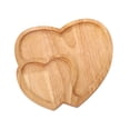 thumbnail image 2 of Rongfmy Creative Wooden Serving Tray Double Heart Serving Platter for Parties Events, 2 of 9