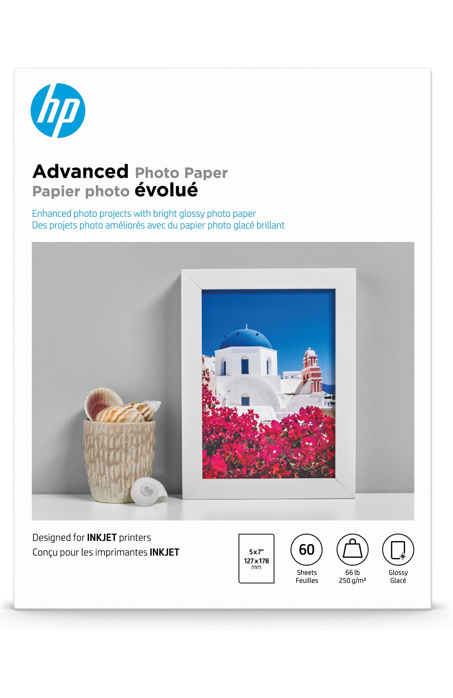 HP Advanced Glossy Photo Paper 60 Sheets 5 x 7 in Q8690A