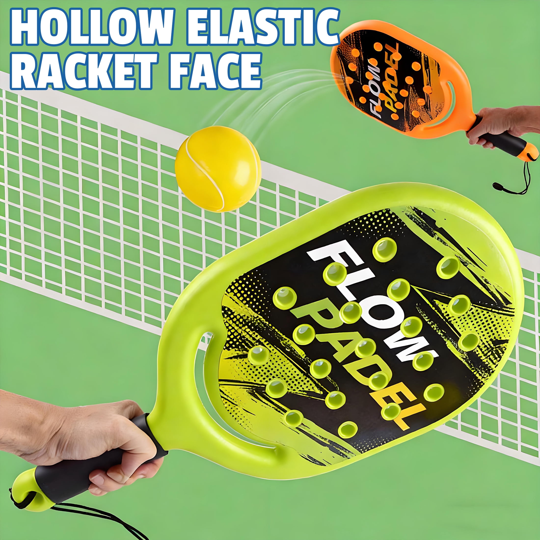 BESTSKY 4Pcs Padel Tennis Racket,High-Elastic Padel Racket with Non-Slip Handle,Superior Shock Absorption,Tennis Rackets with 2 Balls