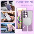 thumbnail image 5 of Magnetic Case for Samsung Galaxy S22 Ultra 5G with Gradient Glitter,[Compatible with MagSafe]Luxury Plating Cute Clear Bling Sparke Case for Women Girls,Shockproof TPU Protective Cover-Purple, 5 of 7