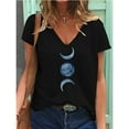 thumbnail image 1 of Puntoco - Camiseta de manga corta con cuello en V para mujer, holgada, informal, a la moda Puntoco Puntoco-5572, 1 of 5