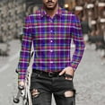 thumbnail image 6 of LIaqionyy Shirts for Men Button down Collared Dress Shirt Christmas Long Sleeve Plaid Business Work Casual Tops, 6 of 7