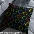thumbnail image 2 of Homewish Rainbow Graffiti Circle Fabric by the Yard 2 Yard,Geometric Circular Room Decor Fabric by the Yard,Green Blue Black Fabric for Sewing For Kids,Microfiber Bedroom Decor, 2 of 6
