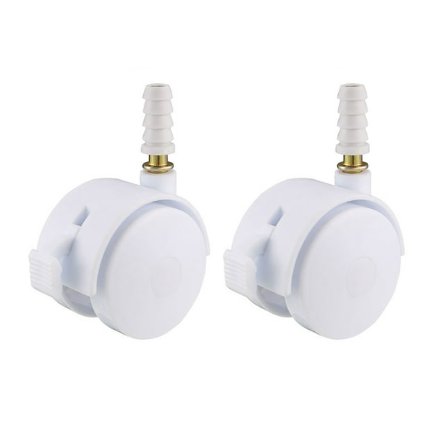 Ruedas de Caster de Muebles Giratorias de 1.85 Pulgadas con Cuello de Agarre y Freno Uxcell Blancas 2pcs