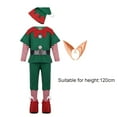 thumbnail image 4 of Disfraces de de Navidad, ropa de Cosplay, calcetines, cinturón, sombrero con orejas, traje de decoración, disfraz para festivales, carnaval, , 120 cm macho Yinane disfraz de elfo, 4 of 8