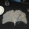 thumbnail image 3 of Decorative PVC Coasters with Hollow Pattern of Ginkgo Biloba Leaves (Gold), 3 of 5