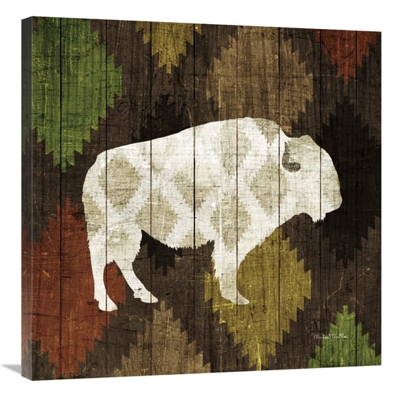 Global Gallery's 'Southwest Lodge Buffalo' By Michael Mullan Stretched Canvas Wall Art