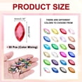 thumbnail image 2 of Uxcell 50Pcs Horse Eye Shape Rhinestones Glass Point Back Beads for Jewelry Making, Multicolored 4x8mm, 2 of 6
