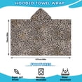 thumbnail image 2 of Black and Tan Leopard Print Hooded Bath Towel，50"x30" for Ages 3 To 12 Kids, Quick Dry Lightweight Soft Microfiber Hood Beach Towel Cover Up for Kids, 2 of 7