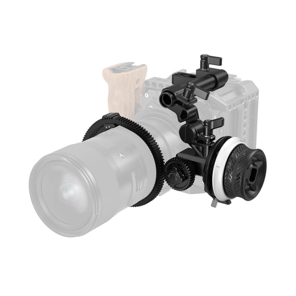 SmallRig Mini Follow Focus avec Arrêts A/B & Pince de Tige 15mm et Bague d'Engrenage pour Appareils Photo DLSRs et Sans Miroir, Compatible avec Différents Objectifs de Diamètre