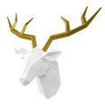 thumbnail image 2 of 1*Elk Head Wall Hanging Clearance! Elk Head Wall Hanging Wh1: White Body with Golden Antlers Hangs Flash Sale!, 2 of 9
