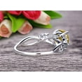 thumbnail image 5 of 1.25 Carat Flower 6mm Marquise Cut White Gold Champagne Diamond Moissanite Engagement Rings, 5 of 6