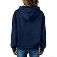 thumbnail image 4 of Sewkxo Hoodie Womans Sherpa Drawstring Denim Pullover Top Fall Winter Casual Baggy Long Sleeve Sweatshirt with Pockets,Blue XL, 4 of 4