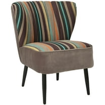 SAFAVIEH Morgan Transitional Glam Upholstered Accent Chair, Multi Striped