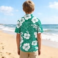 thumbnail image 6 of WAVSUF Boys Button Down Shirt with Pockets Short Sleeve Flower Print Kids Summer Hawaiian Holiday Shirt Multicolor Size 8, 6 of 8
