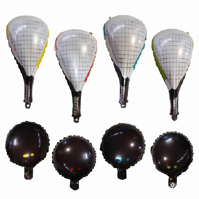 KAKOWELY 6 globos de tenis para fiesta: globos de aluminio para decoraciones de cumpleaños con temática deportiva, recuerdos de tenis, graduaciones, baby showers y bodas.