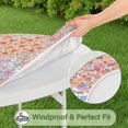 thumbnail image 5 of Pioneer Flower Floral Print Pattern Round Fitted Tablecloth with Elastic Edge,Dining Table Cover Waterproof,Outdoor Round Tablecloth for Camping,Dining,Indoor and Outdoor, 5 of 7