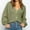 Army Green, variant on Patlollav Ladies Plus Size Solid Color Button Outer Sweater