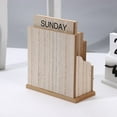 thumbnail image 3 of Calendar Wooden Vintage Wood Block Calendar for Home Office Desk Accessories Week Month Date Display, 3 of 7